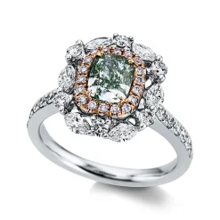 Ring 750/18K Weissgold/Rotgold Diamant 2.06ct.