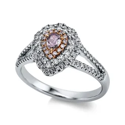 Ring 750/18K Weissgold/Rotgold Diamant 0.51ct.