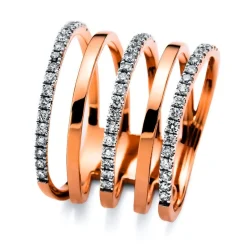 Ring 750/18K Weissgold/Rotgold Diamant 0.57ct.