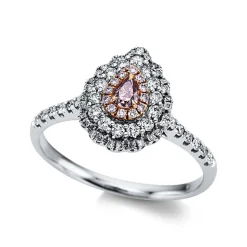 Ring 750/18K Weissgold/Rotgold Diamant 0.52ct.