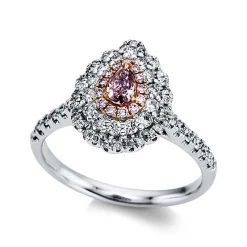 Ring 750/18K Weissgold/Rotgold Diamant 0.55ct.