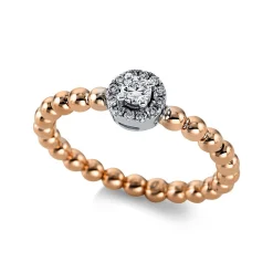 Ring 750/18K Weissgold/Rotgold Diamant 0.17ct.