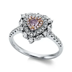 Ring 750/18K Weissgold/Rotgold Diamant 0.76ct.