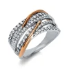Ring 750/18K Weissgold/Rotgold Diamant 0.77ct.