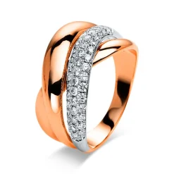 Ring 750/18K Weissgold/Rotgold Diamant 0.56ct.