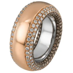 Ring 750/18K Weissgold/Rotgold Diamant 2.96ct.