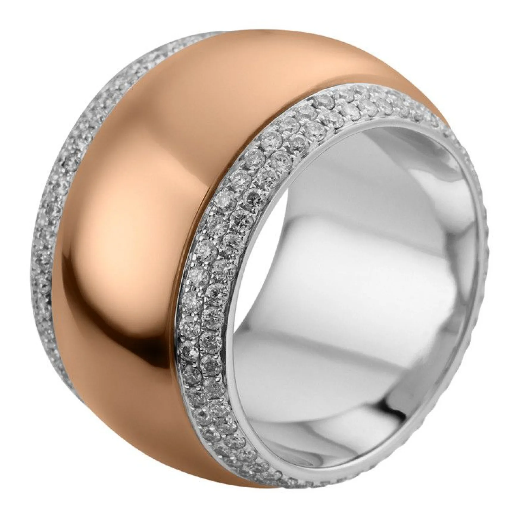 Ring 750/18K Weissgold/Rotgold Diamant 1.55ct.