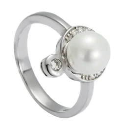 Ring Silber 925 Süsswasserperle Zirkonia