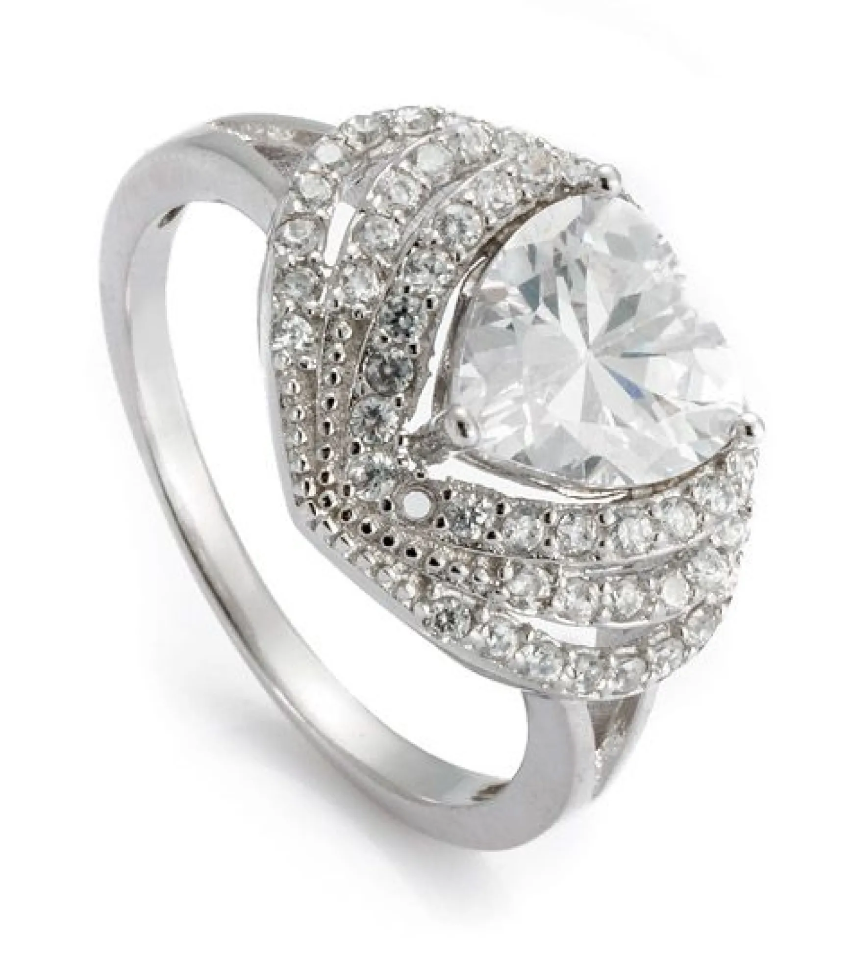 Ring Silber 925 Zirkonia Herz