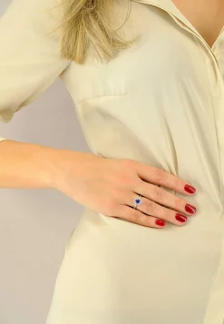 Ring Weissgold 750 Diamant 0.40ct. Saphir 0.88ct.