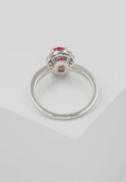 Ring Weissgold 750 Rubin 0.92ct.Brillanten 0.39ct. (56)