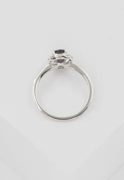 Ring Weissgold 750 Saphir 0.88ct. Brillanten 0.36ct. (56)