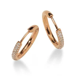 Scharnier-Creolen Diamant 0.225ct. Rotgold 750, 15mm