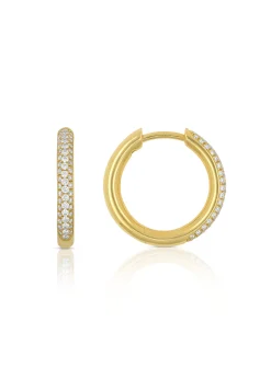 Scharnier-Creolen Diamant 0.334ct.  Gelbgold 750, 17mm