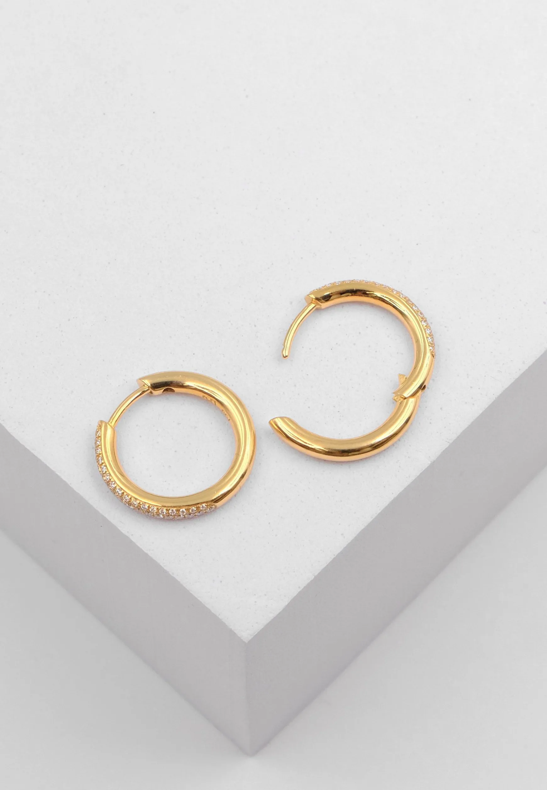 Scharnier-Creolen Diamant 0.334ct. Gelbgold 750, 17mm