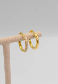 Scharnier-Creolen Diamant 0.334ct. Gelbgold 750, 17mm