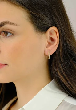 Scharnier-Creolen Diamant 0.334ct. Gelbgold 750, 17mm