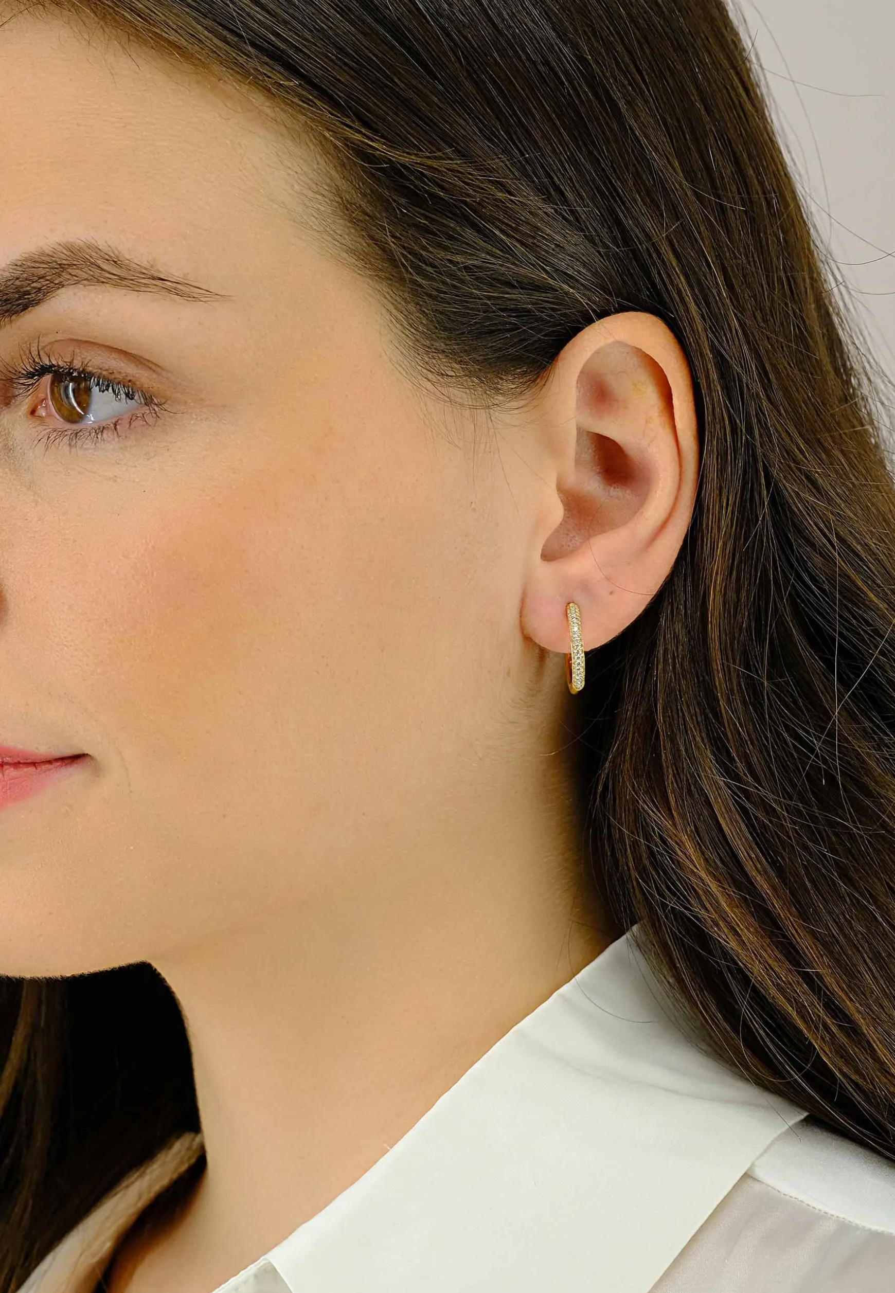 Scharnier-Creolen Diamant 0.334ct. Gelbgold 750, 17mm