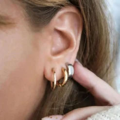 Scharnier-Creolen Silber 925, 15mm