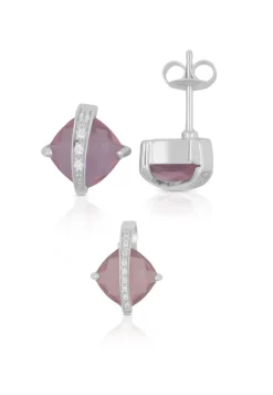 Schmuckset Silber 925 Zirkonia, 11mm