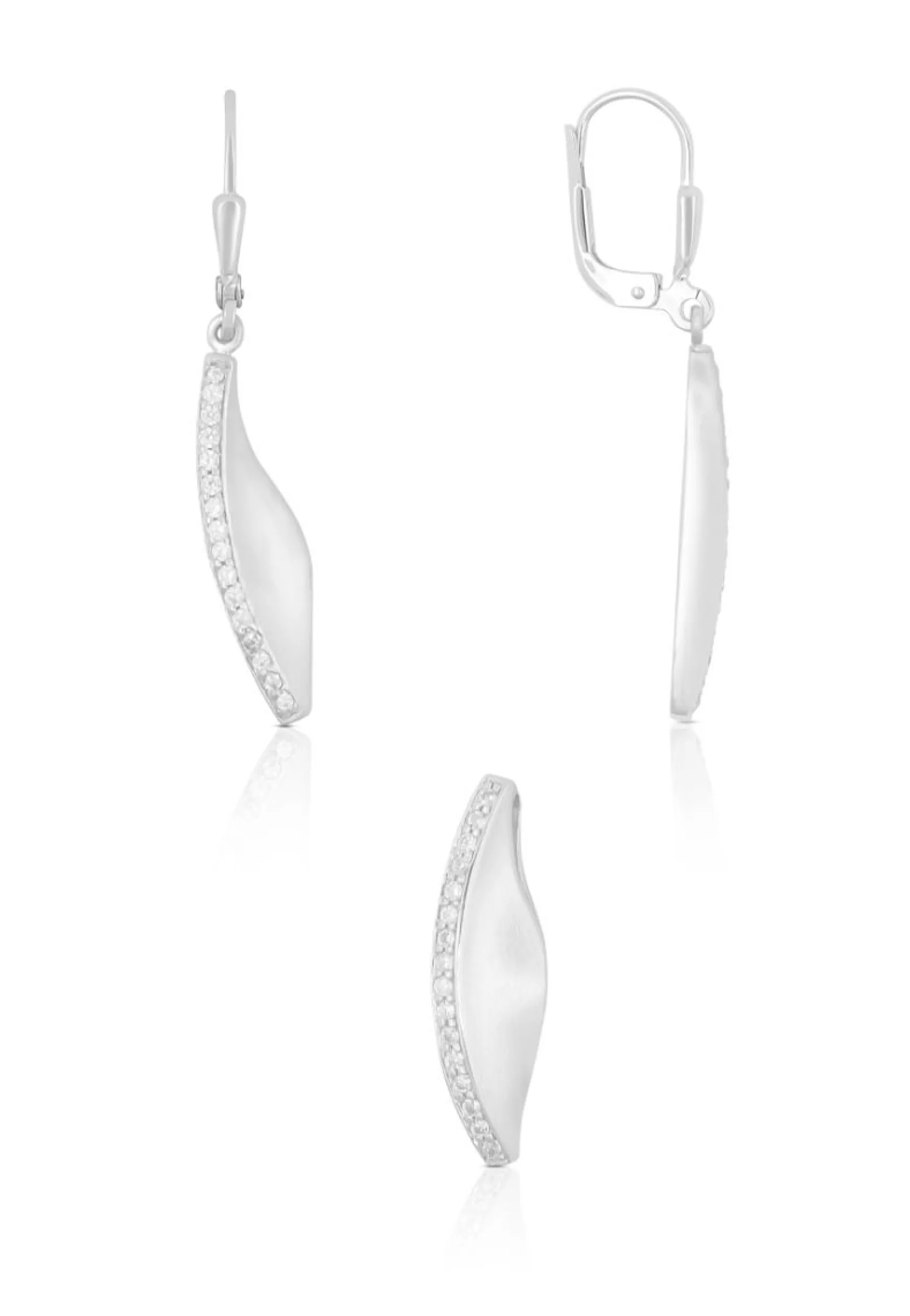 Schmuckset Silber 925 Zirkonia, 24x7mm