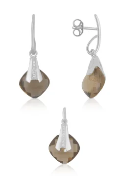 Schmuckset Silber 925 Zirkonia, 28x11mm