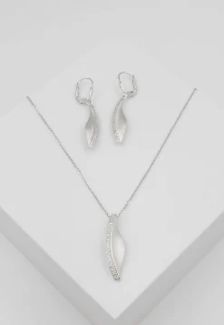 Schmuckset Silber 925 Zirkonia, 24x7mm