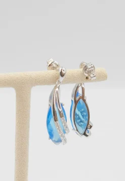 Schmuckset Silber 925 Zirkonia, 34x14mm