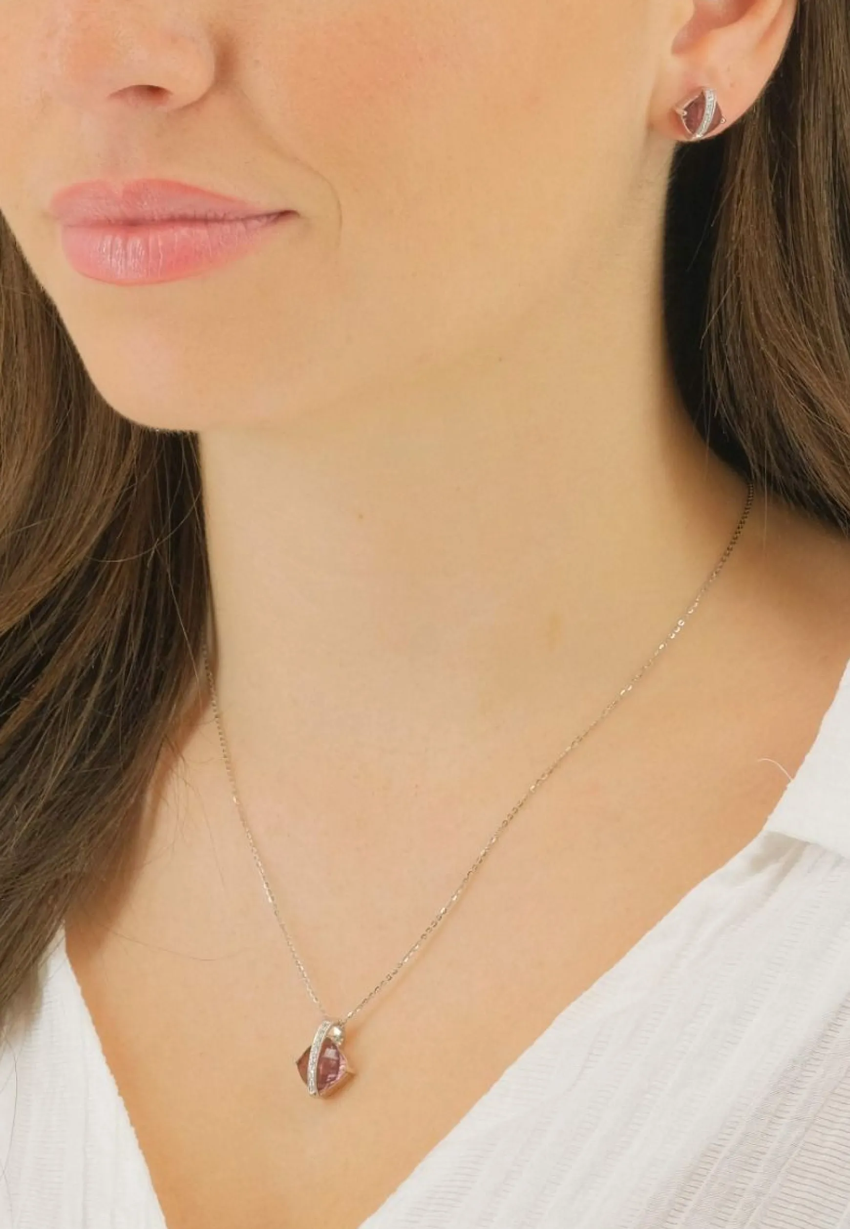 Schmuckset Silber 925 Zirkonia, 11mm