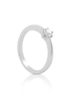 Solitaire Ring Diamant 0.25ct. Weissgold 750