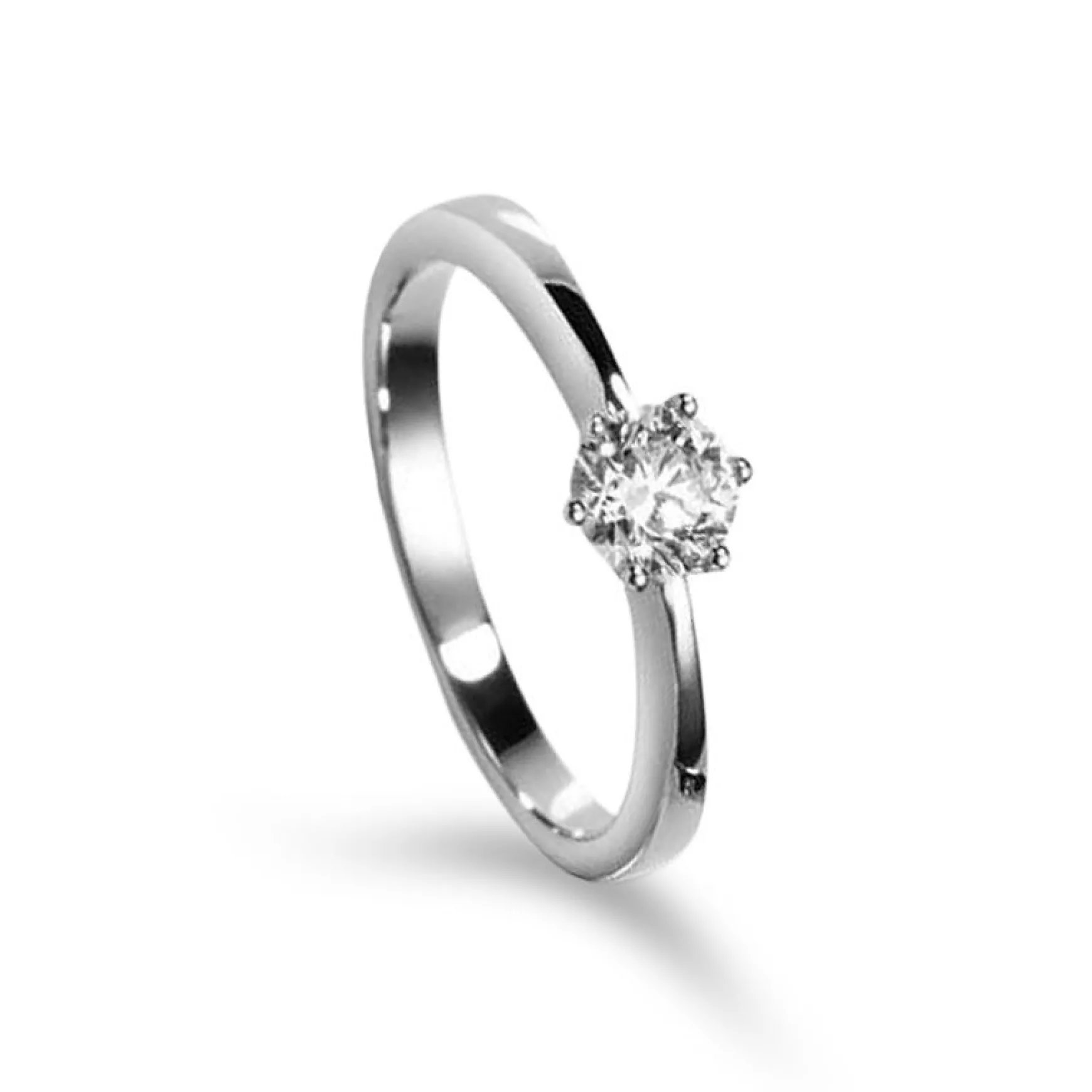 Solitaire Ring Diamant 0.20ct. Weissgold 750