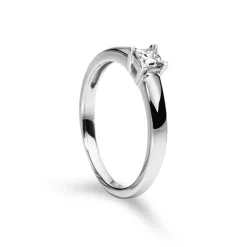 Solitaire Ring Diamant 0.47ct. Princess Weissgold 750