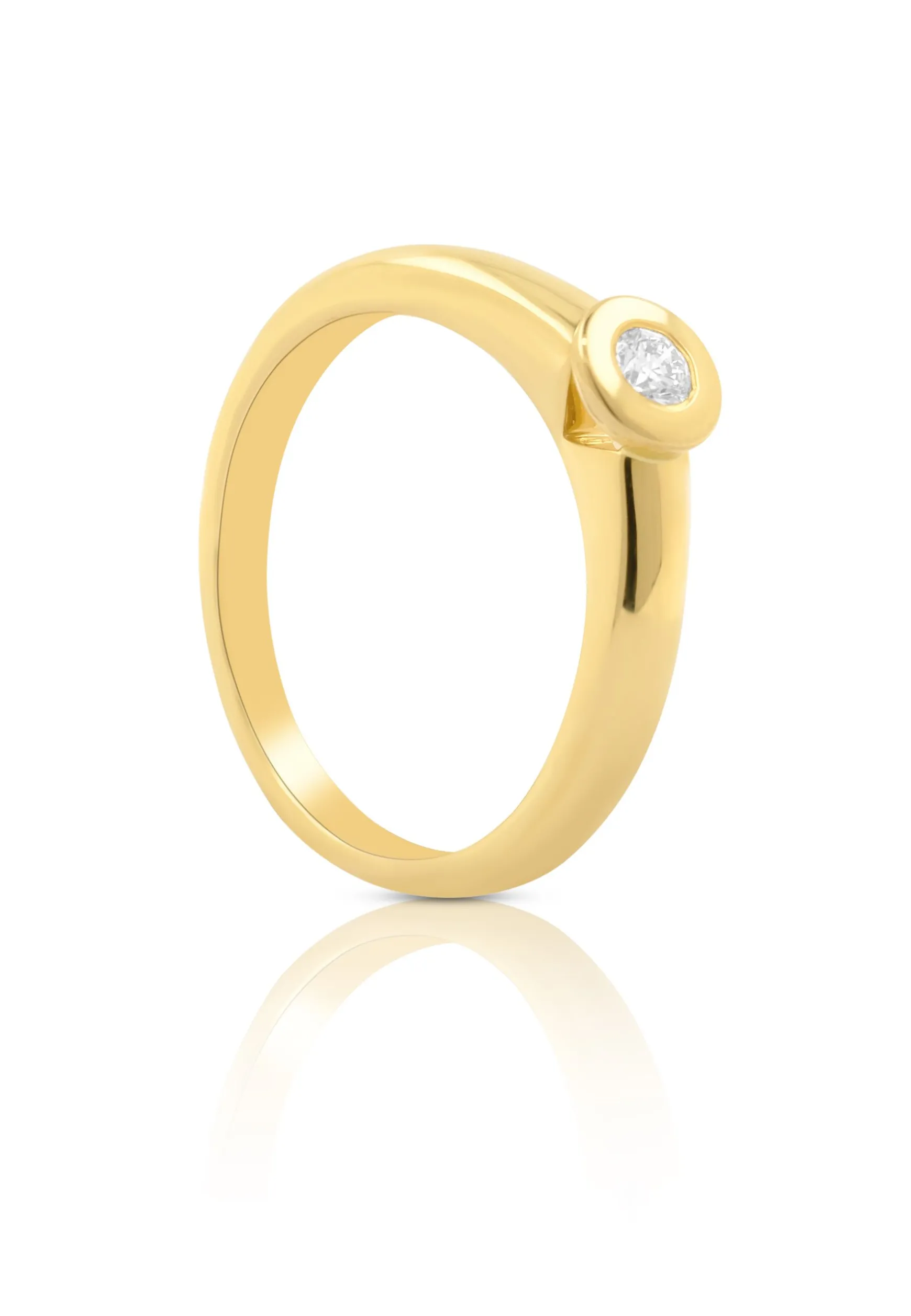 Solitaire Ring Diamant 0.10ct. Gelbgold 750