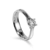 Solitaire Ring Diamant 0.22ct. Princess Weissgold 750