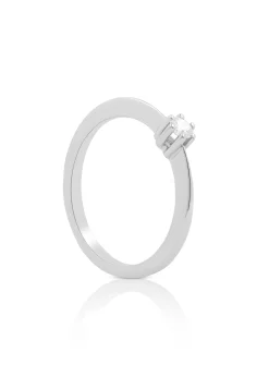 Solitaire Ring Diamant 0.10ct. Weissgold 750