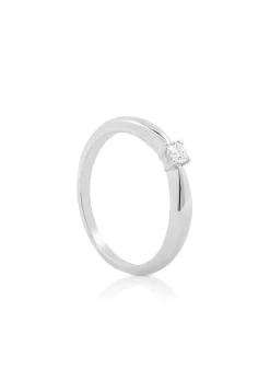 Solitaire Ring Diamant 0.10ct. Palladium-Weissgold 750