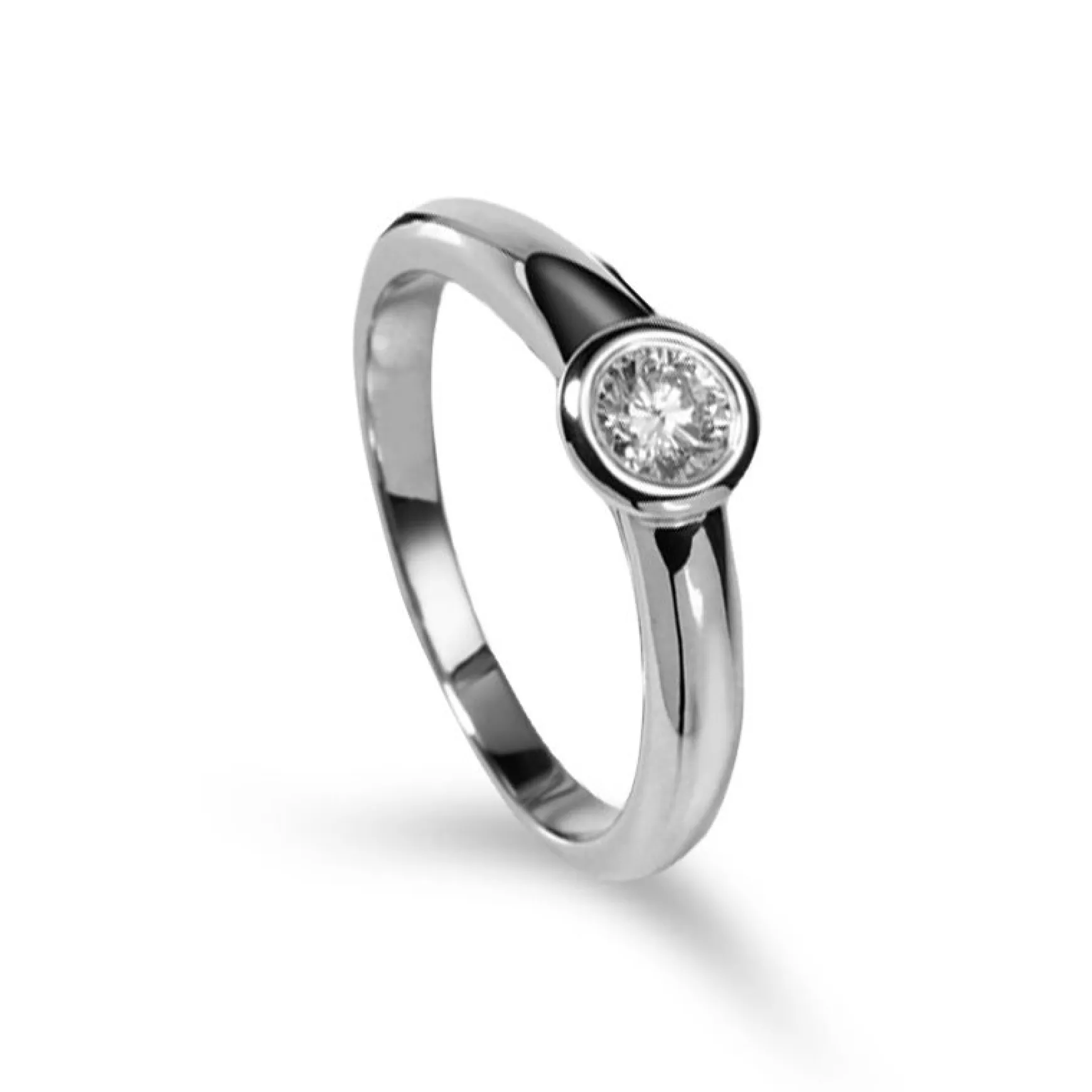 Solitaire Ring Diamant 0.30ct. Weissgold 750