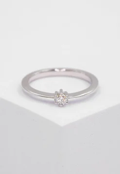Solitaire Ring Diamant 0.10ct. Weissgold 750
