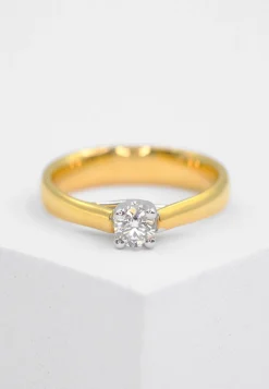 Solitaire Ring Diamant 0.50ct. Bicolor Gelb-/Weissgold