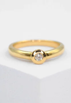 Solitaire Ring Diamant 0.10ct. Gelbgold 750