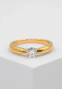 Solitaire Ring Diamant 0.40ct. Gelbgold 750