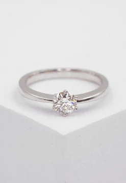Solitaire Ring Diamant 0.50ct. Weissgold 750