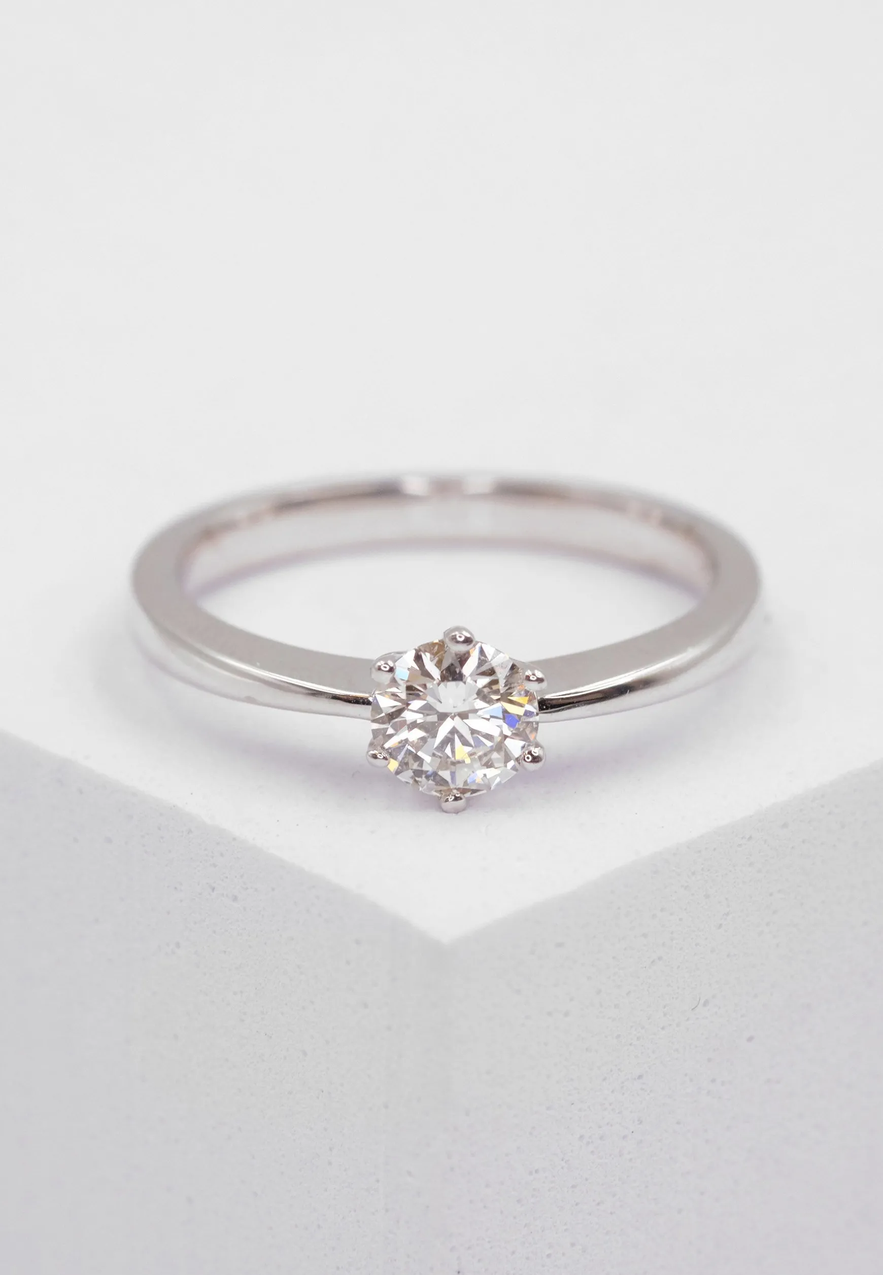 Solitaire Ring Diamant 0.50ct. Weissgold 750