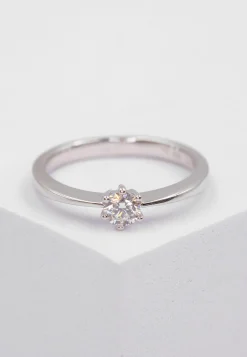 Solitaire Ring Diamant 0.25ct. Weissgold 750