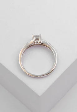 Solitaire Ring Diamant 0.47ct. Princess Weissgold 750