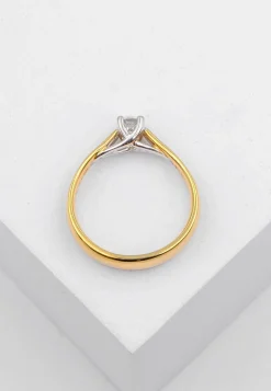 Solitaire Ring Diamant 0.50ct. Bicolor Gelb-/Weissgold