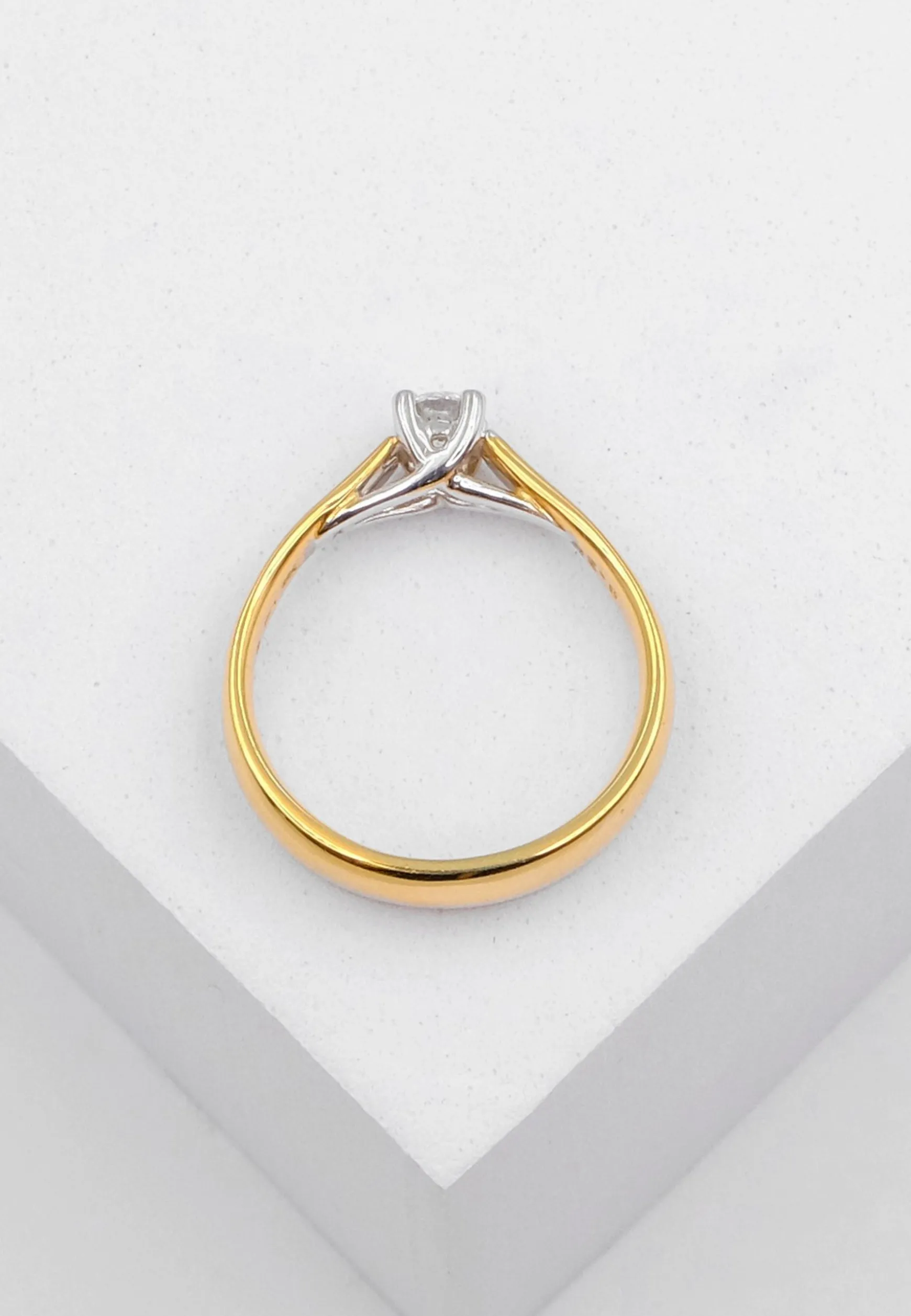 Solitaire Ring Diamant 0.50ct. Bicolor Gelb-/Weissgold