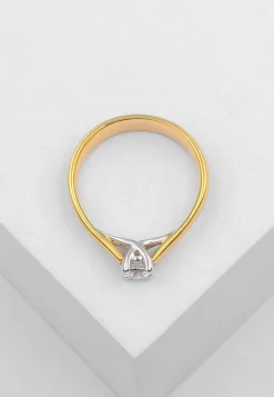 Solitaire Ring Diamant 0.50ct. Bicolor Gelb-/Weissgold