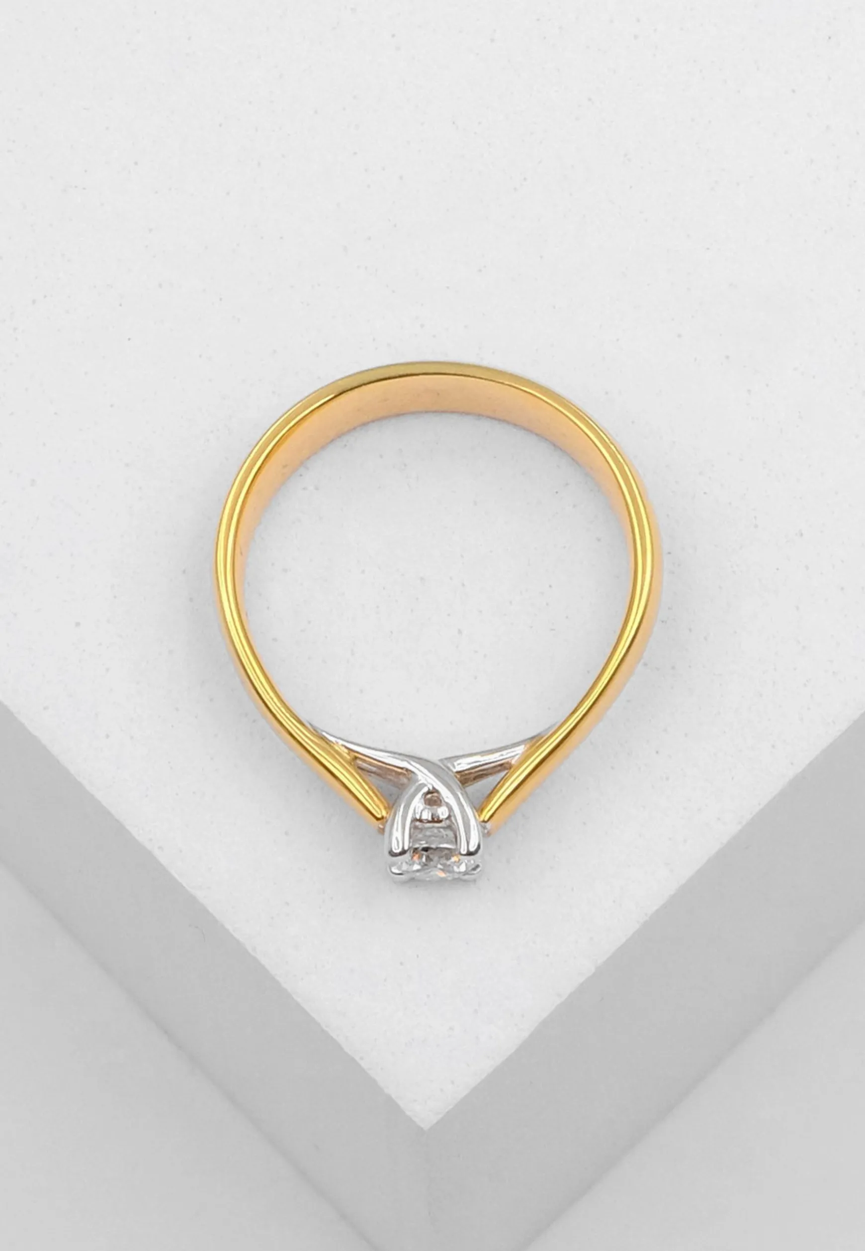Solitaire Ring Diamant 0.50ct. Bicolor Gelb-/Weissgold