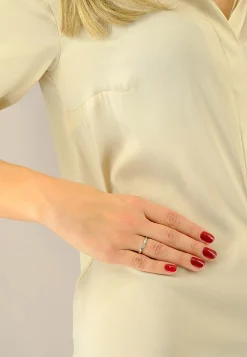 Solitaire Ring Diamant 0.10ct. Palladium-Weissgold 750